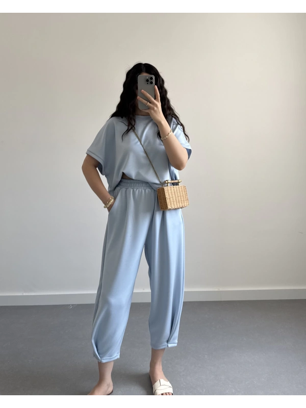 REX BEBE MAVİ MODAL KUMAŞ TAKIM