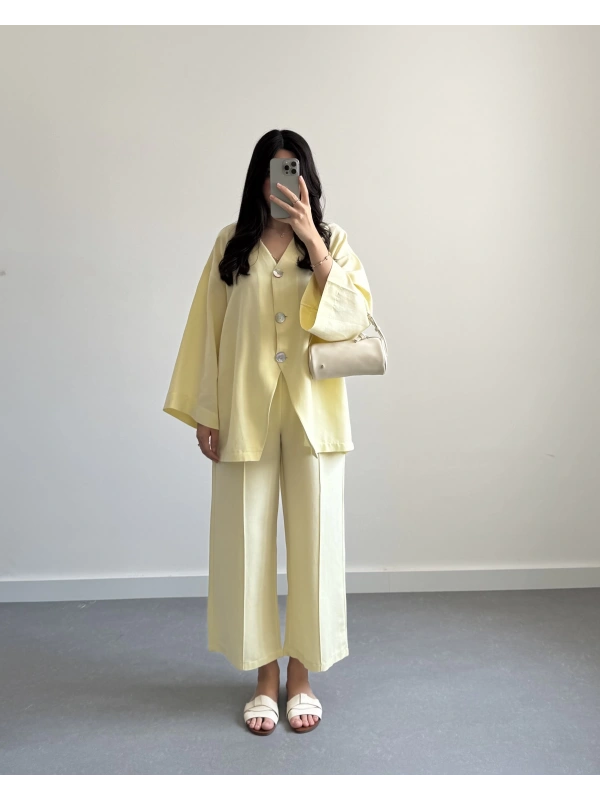 RİO SARI KETEN TASARIM TAKIM