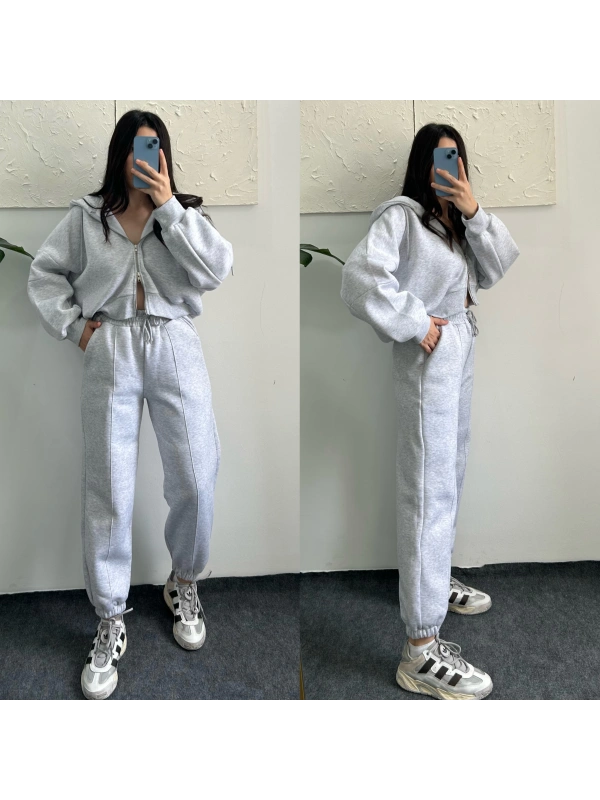 SAGE GRİ oversize hırkalı takım