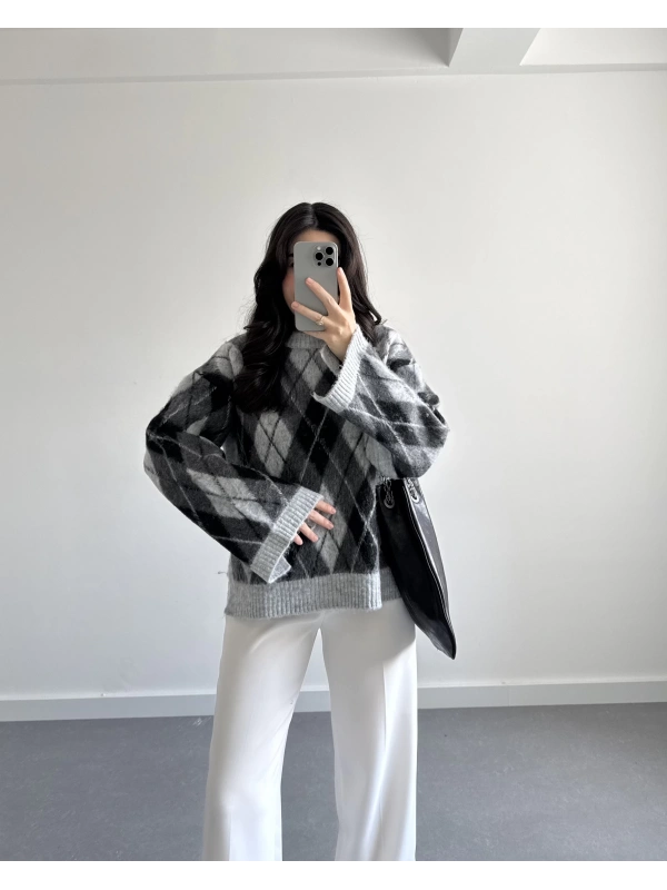 ŞARDON BAKLAVA KAZAK GRİ