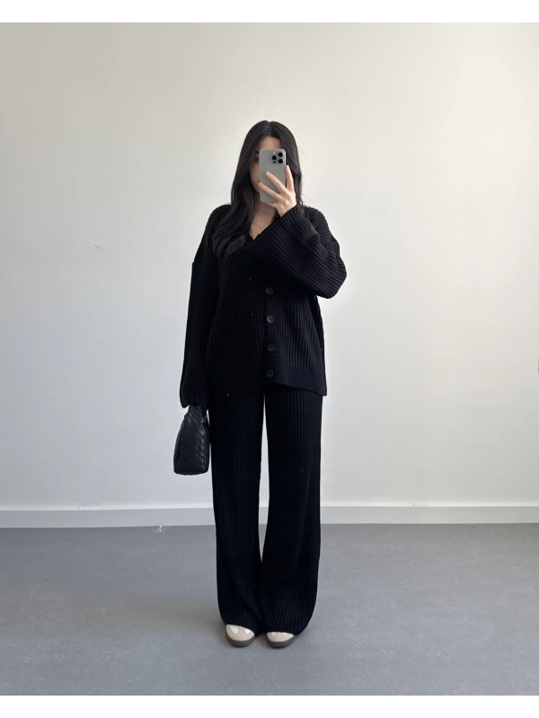 SİYAH BASİC FİTİLLİ HIRKA TAKIM