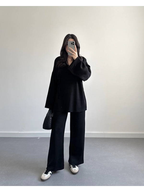 SİYAH KİMONO TRİKO TAKIM