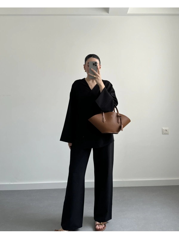 SİYAH PREMİUM KİMONO TAKIM