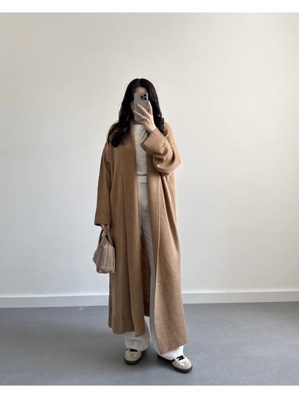 CAMEL UZUN TRİKO HIRKA