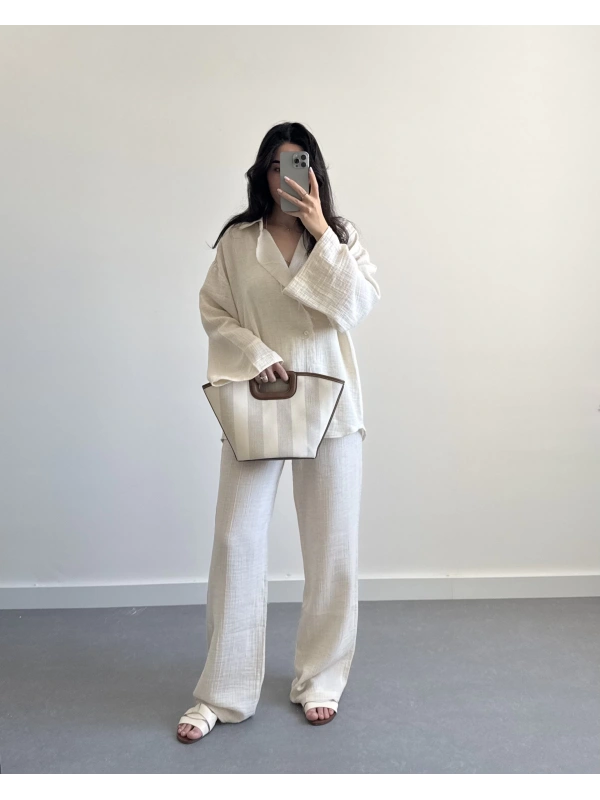 SUN TAŞ MÜSLİN KİMONO TAKIM