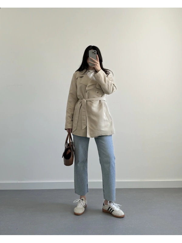 Taş İçi Astarlı Trençkot