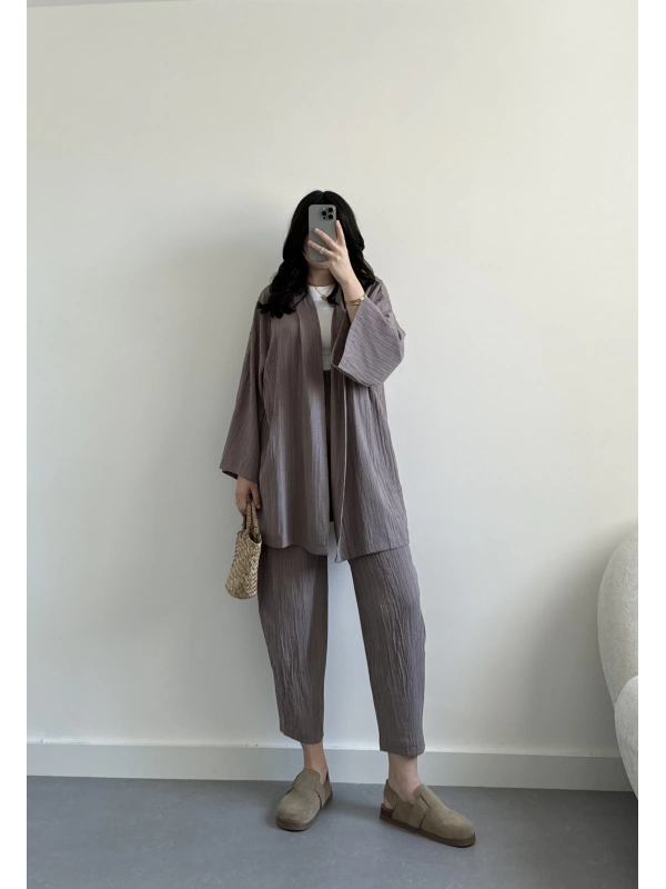 Gül kurusu şalvar bohem takım