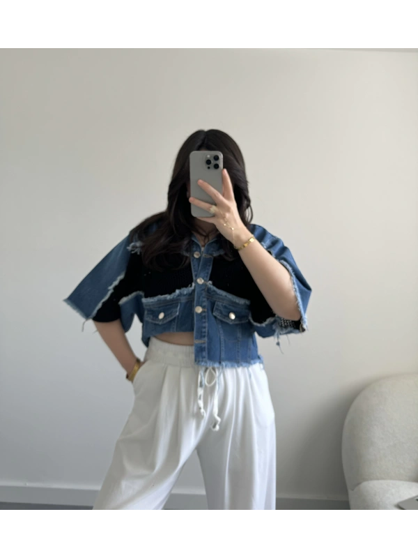 Tasarım siyah kot ceket