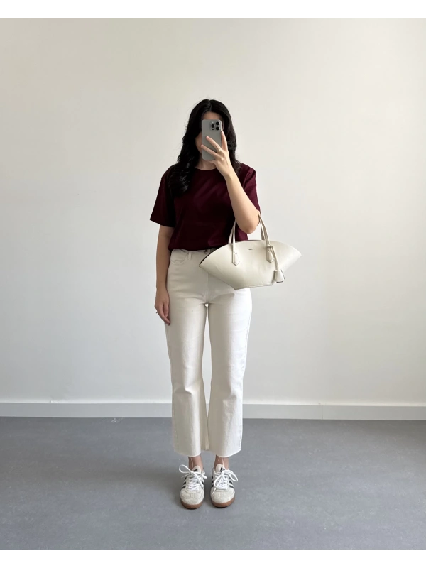 ULTRA YÜKSEK BEL STRAİGHT FİT MODEL EKRU JEAN