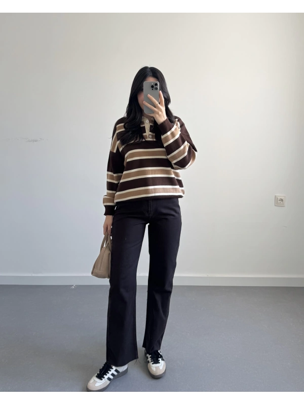 ULTRA YÜKSEK BEL STRAİGHT FİT MODEL KAHVE JEAN