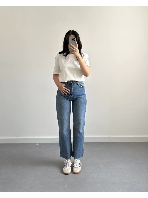 ULTRA YÜKSEK BEL STRAİGHT FİT MODEL MAVİ JEAN