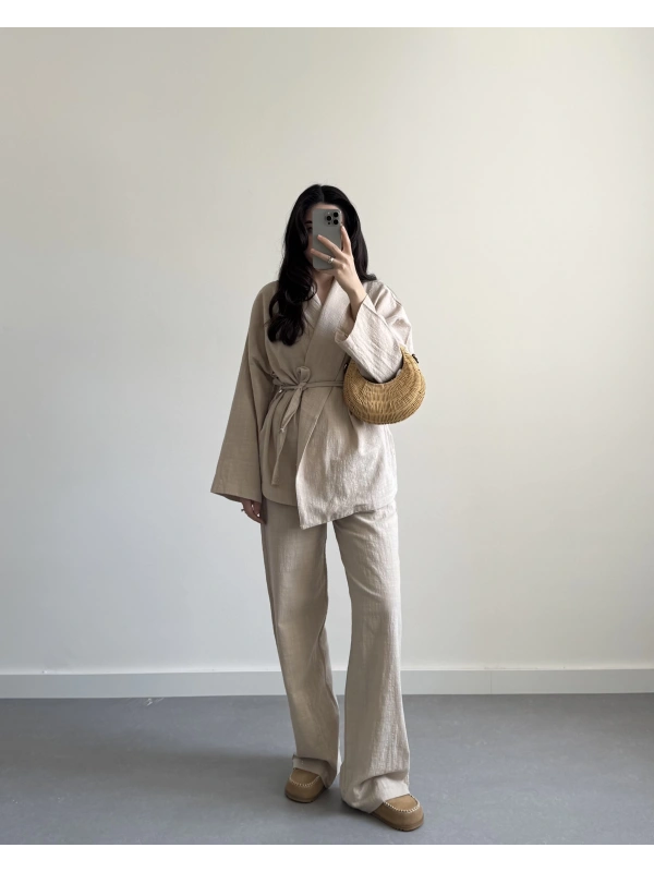 VERSA BEJ KİMONO TAKIM