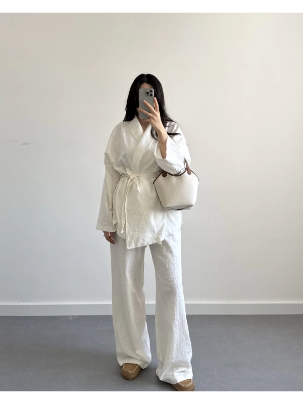 VERSA BEYAZ KİMONO TAKIM