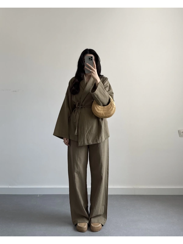 VERSA HAKİ KİMONO TAKIM