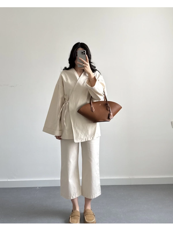 VİNA PİNTEREST BAĞLAMALI TAKIM BEJ