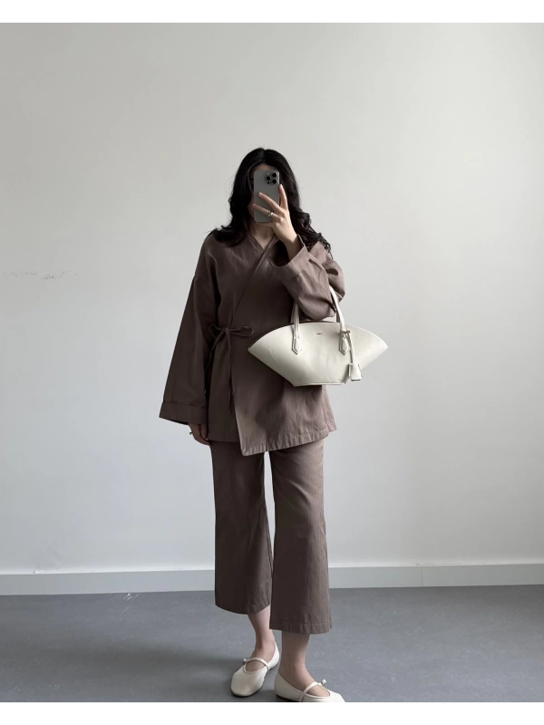 VİNA PİNTEREST BAĞLAMALI TAKIM KAHVE