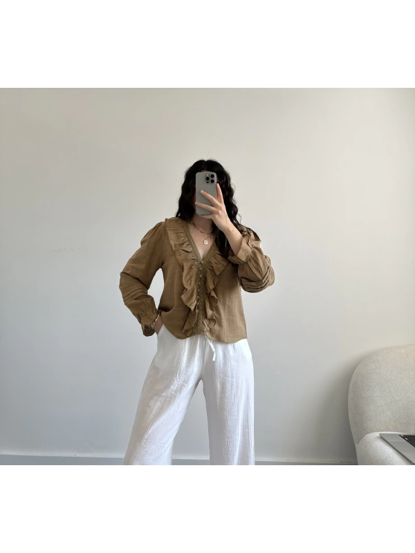 Vintage kahve gömlek