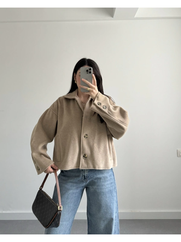 VİZON OVERSİZE KAŞE CEKET