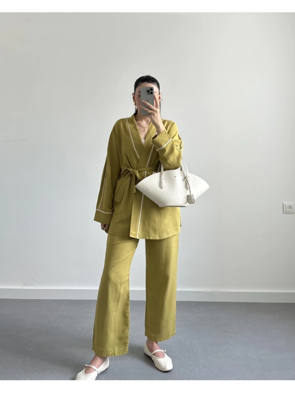 YAĞ YEŞİL ŞERİT DETAYLI TAKIM