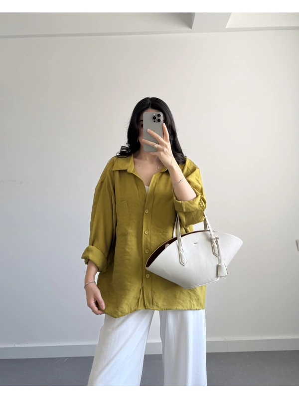 Yağ yeşil tensel gömlek