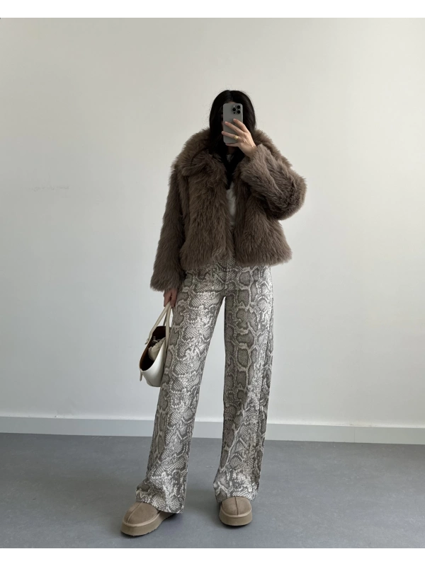 YILAN DESEN YÜKSEK BEL JEAN