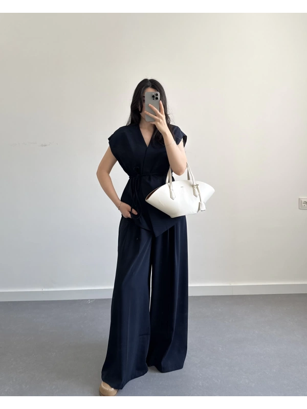 YOKO LACİVERT YELEK PANTOLON TAKIM