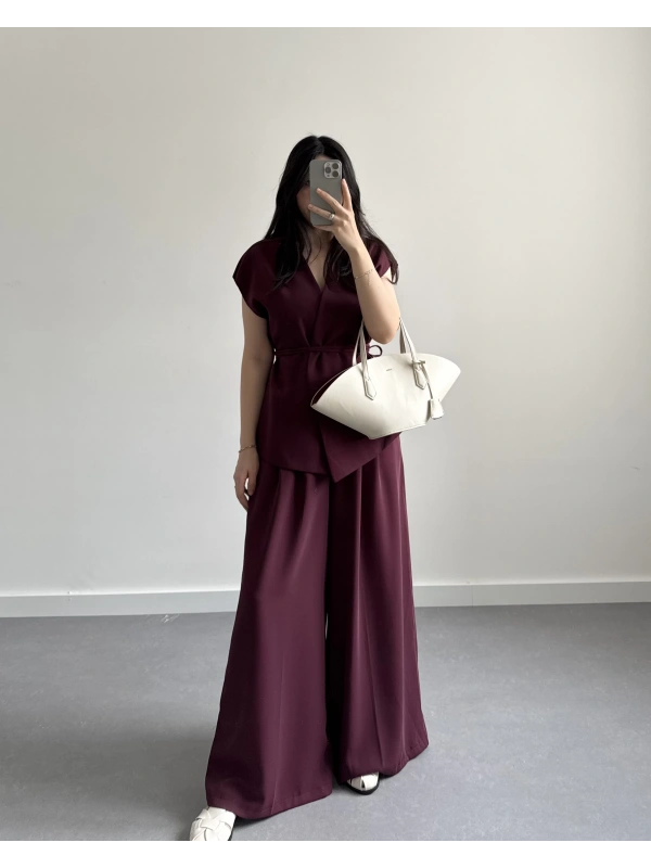 YOKO BORDO YELEK PANTOLON TAKIM