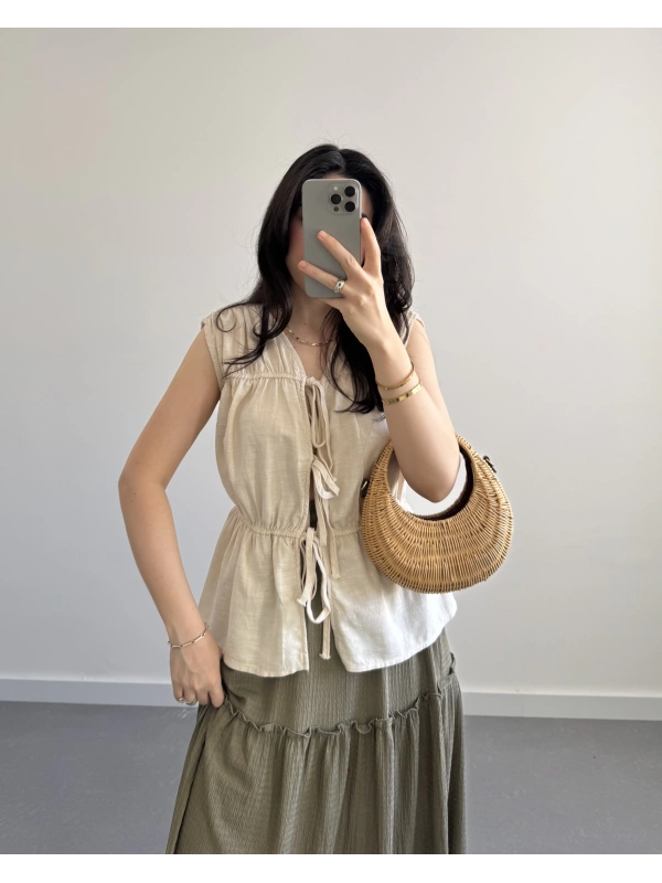 YOU NATURAL BÜZGÜLÜ BLUZ