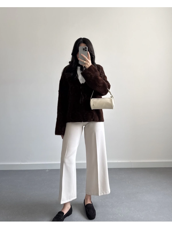 YUMOŞ ÖNDEN BAĞLAMALI HIRKA KAHVE