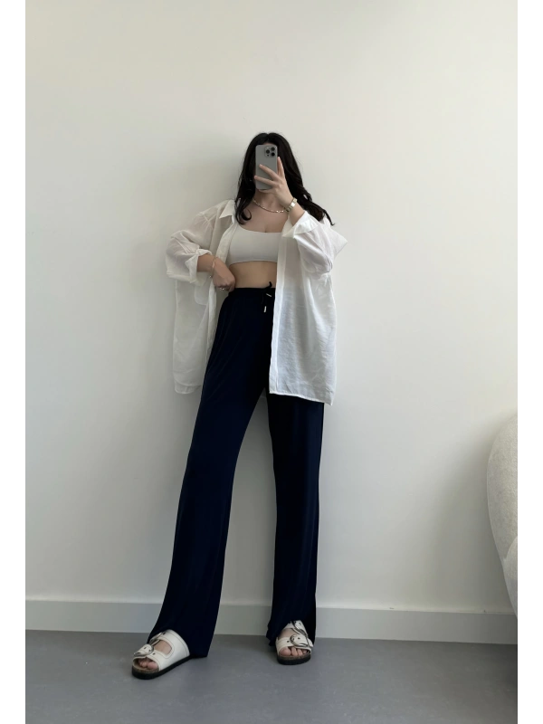 ZR lacivert ince modal pantolon