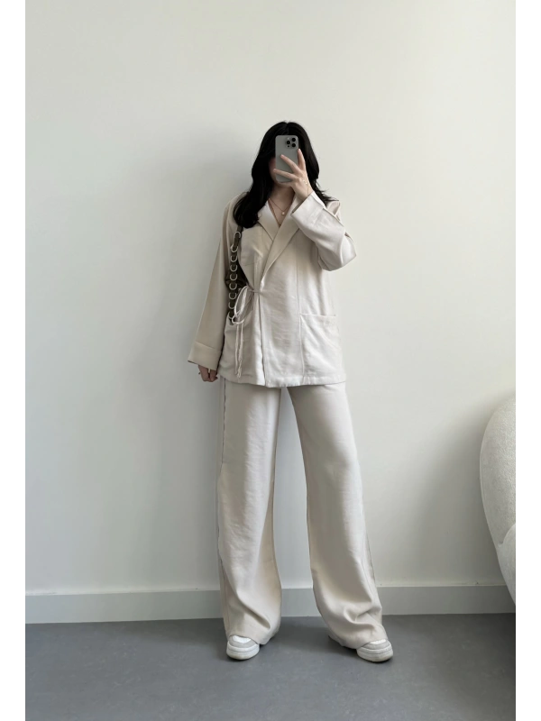 Zr Model bej bağlamalı takım