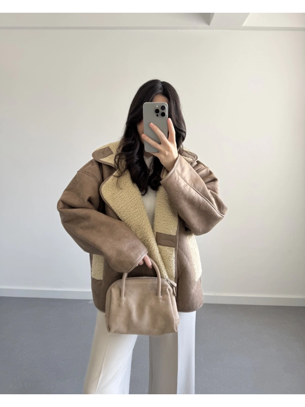 ZR MODEL İÇİ KÜRKLÜ CEKET BEJ