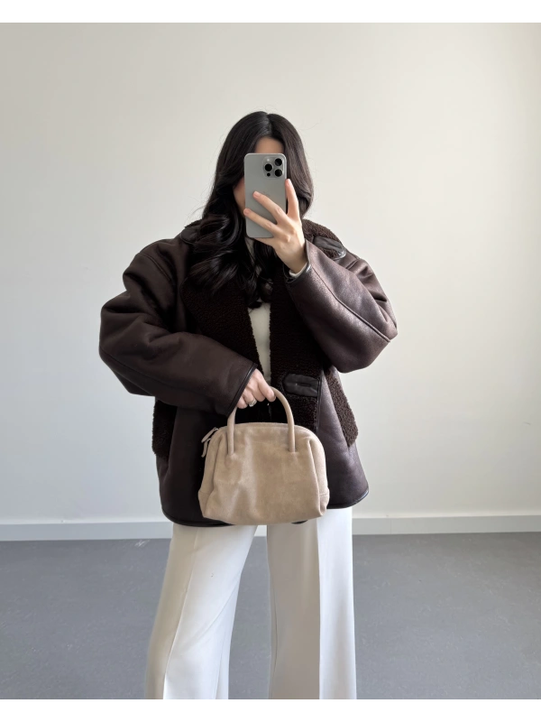 ZR MODEL İÇİ KÜRKLÜ CEKET KAHVE