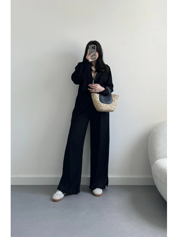 Zr model siyah krinkıl Braletli takım