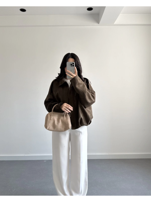 ZR MODEL SÜET BOMBER CEKET HAKİ