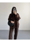 3 İPLİK ŞARDONLU PREMİUM SWEAT TAKIM KAHVE