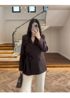 KAHVE BAĞLAMA DETAYLI BLAZER CEKET -7657
