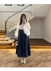 LACİVERT KLOŞ ETEK -5039