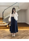 LACİVERT KLOŞ ETEK -5039