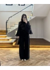 SİYAH GÜL BROŞLU PALAZZO PANTOLON-3902