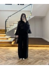 SİYAH GÜL BROŞLU PALAZZO PANTOLON-3902