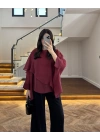 BORDO UÇUŞAN PELERİN BLUZ -5026