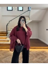 BORDO UÇUŞAN PELERİN BLUZ -5026