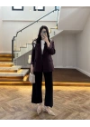 MÜRDÜM ÇİZGİLİ ASTARLI BLAZER CEKET -7560