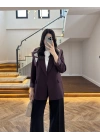 MÜRDÜM ÇİZGİLİ ASTARLI BLAZER CEKET -7560