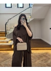 KAHVE ASİMETRİK KESİM OVERSİZE BLUZ PANTOLON TAKIM-1332