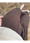 LASTİKLİ ŞALVAR PANTOLON KAHVE-3905