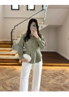HAKİ DÜĞMELİ PİLELİ GÖMLEK HAKİ -2247