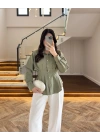 HAKİ DÜĞMELİ PİLELİ GÖMLEK HAKİ -2247