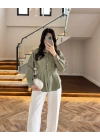 HAKİ DÜĞMELİ PİLELİ GÖMLEK HAKİ -2247
